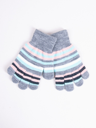 Rękawiczki 5p dziewczynka ,akrylowe w paski 12