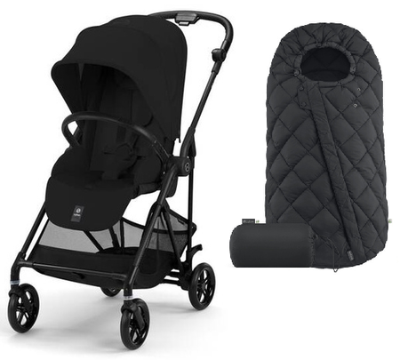Cybex Melio Carbon Wózek Spacerowy Magic Black + Cybex Śpiworek Snogga 2 Gratis