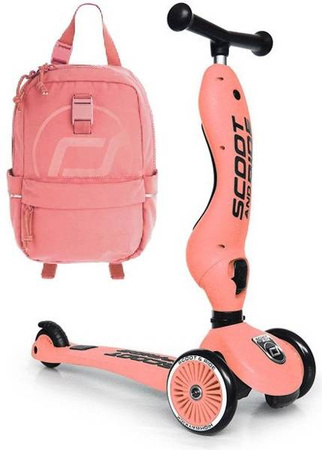 Scootandride Highwaykick 1 2w1 Jeździk i Hulajnoga 1-5 Lat + Plecak Peach