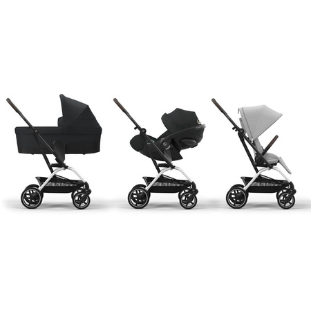Cybex Eezy S Twist Plus 2 Wózek Spacerowy Rama Srebrna Fog Grey 2024 + Folia Przeciwdeszczowa