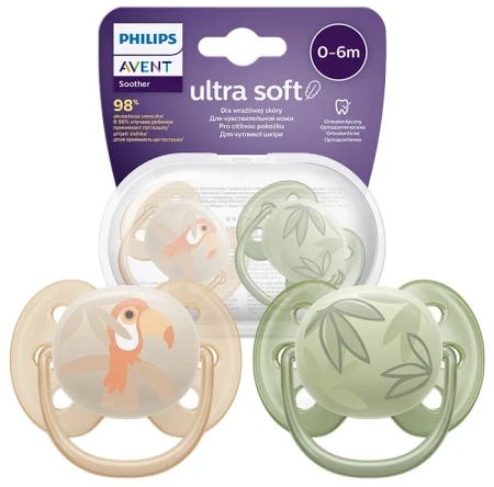 Avent Philips Ultra Soft - Smoczek Ortodontyczny 2szt 0 - 6 m