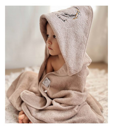 Bonjour Cherie Okrycie kąpielowe z kapturkiem Różowe 100x100 cm