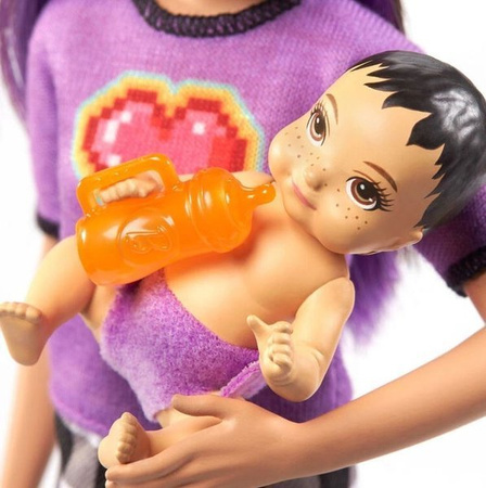 Barbie Opiekunka Lalka + Bobas + Akcesoria GRP10 GRP12