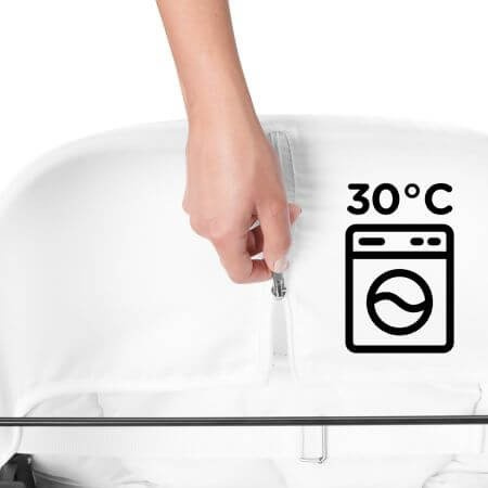 Kinderkraft Finio + Fini Leżaczek/Bujaczek + Krzesełko black/white