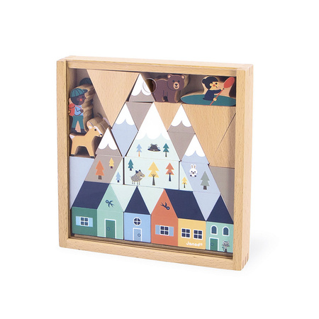 Janod Zestaw klocków i figurek 35 el. Góry Cross Roads 2+