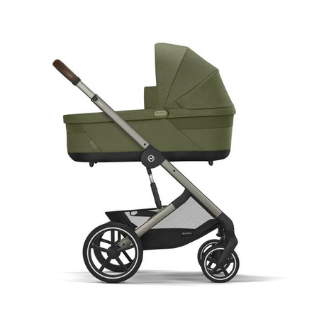 Cybex Balios S Lux 2.0 Wózek Głęboko-Spacerowy Moss Green + Cybex Cloud G I - Size Fotelik Samochodowy 0-13 kg + Adaptery