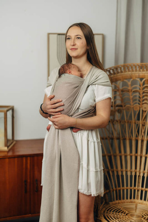 LennyLamb Chusta Dla Dzieci Z Niską Wagę Urodzeniową - Almond, Splot Jodełkowy (100% Bawełna) - Rozmiar XS