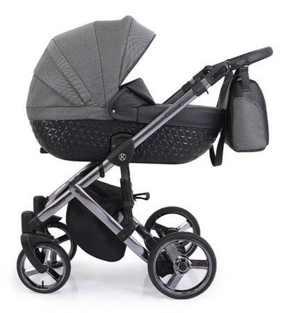 Kunert Tiaro Premium Wózek Głęboko-Spacerowy 2w1 Brąz + Krem Grafitowa Rama Koła Żelowe