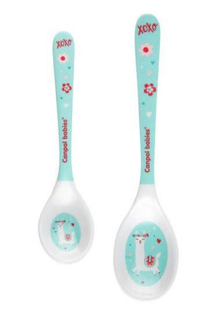 Canpol Babies Miseczka Melaminowa z Przyssawka 270 ml + Zestaw Łyżeczek z Melaminy 2 szt Exotic Animals 4/519 Turkusowy