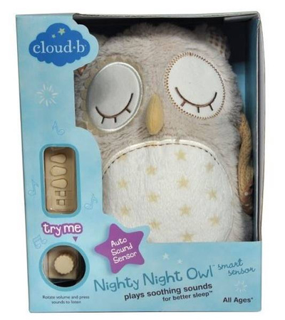 Cloud B Nighty Night Owl Smart Sensor Szumiąca Sowa z Czujnikiem Dźwięku i Pozytywką