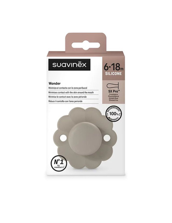 Suavinex Smoczek fizjologiczny silikonowy SX Pro Wonder 6-18 m Gray clouds