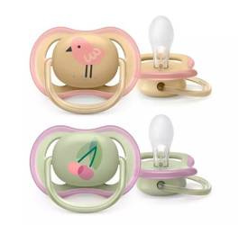 Avent Ultra Air Smoczek Uspokajający 0-6m Air Girl Deco