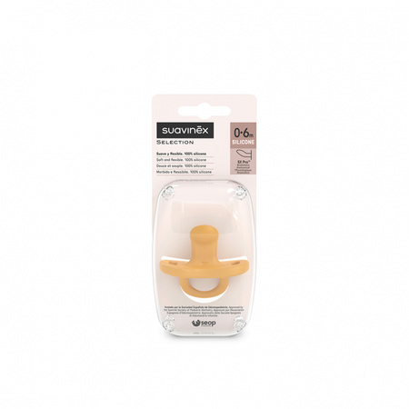 Suavinex SX Pro All Silicone Smoczek Silikonowy Anatomiczny 0-6m Colour Essence Musztardowy