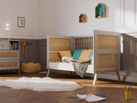 Theo Bebe Marelia Wielofunkcyjne Łóżeczko Ratanowe 70x140cm Moon