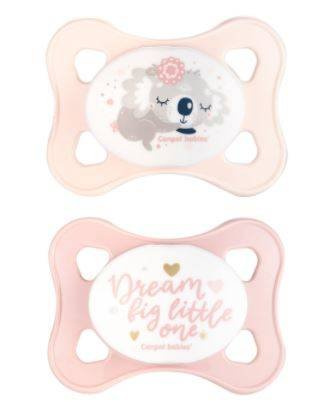 Canpol babies Smoczek silikonowy 0-2m symetryczny MINI 2szt. Pink
