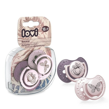 Lovi Dynamiczny Smoczek Uspokajający 18m+ Silikonowy 2szt. 22/875 Botanic Girl