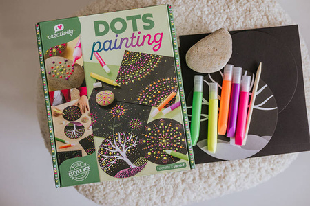 Janod Zestaw kreatywny Malowanie kropkami Dots painting I love creativity 8+