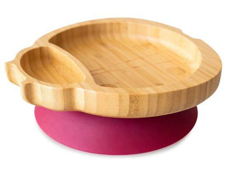 Ecorascals Miseczka Bambusowa Czerwona Biedronka z Przyssawką