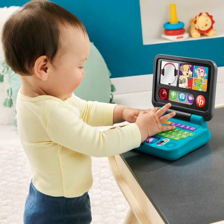 Fisher Price Ucz Się i Śmiej Edukacyjny Laptop Malucha "Porozmawiajmy HHX33