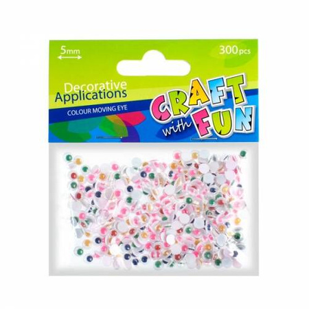 Craft With Fun Ozdoba Dekoracyjna Kolorowe Oczy 5mm