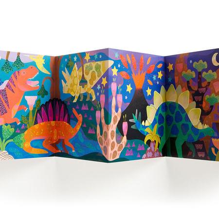 Mudpuppy Zestaw do wyklejania Naklejki holograficzne 200+ szt. z plakatem Kraina dinozaurów 4+