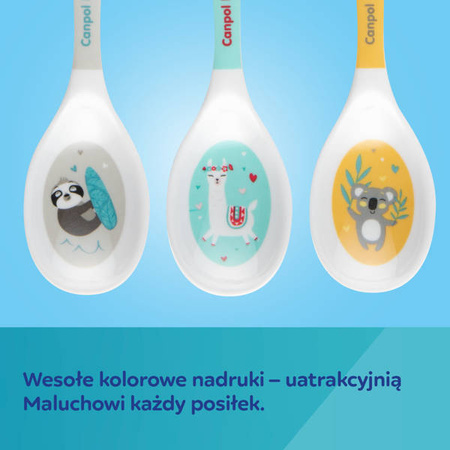 Canpol Babies Zestaw Łyżeczek z Melaminy 2 szt Exotic Animals 4/530 Grey