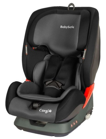 BabySafe Corgi Fotelik Samochodowy 9-36 kg + Ochraniacz Fotela Samochodowego GRATIS Grey Black