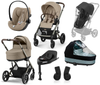 Cybex Balios S Lux 2.0 Wózek Głęboko-Spacerowy Almond Beige + Cloud G I-Size Fotelik Samochodowy 0-13kg + Baza G + Folie Przeciwdeszczowe + Adaptery