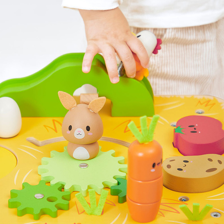 Janod Wielofunkcyjny stolik edukacyjny drewniany Farma 12m+