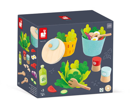 Janod Filcowy Zestaw Do Przyrządzania Sałatki 3+