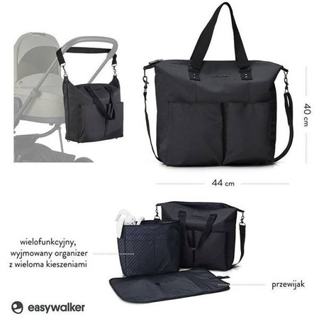 Easywalker Torba Do Wózka z Przewijakiem i Organizerem Jet Black Uniwersalna