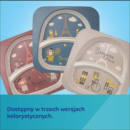 Canpol Babies Bonjour Paris Zestaw Naczyń 5 Elementów Granatowy 9/227_blu