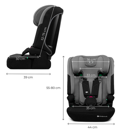 Kinderkraft I-COMFY i-Size Fotelik samochodowy 76-150cm szary