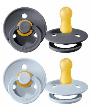 Bibs Smoczek Uspokajający Kauczukowy r. M 2-Pack IRON / BABY BLUE
