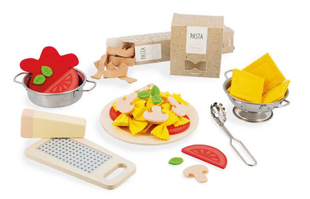 Janod Filcowy Zestaw Makaronów Z Akcesoriami Do Przyrządzania Włoskiej Pasty 3+