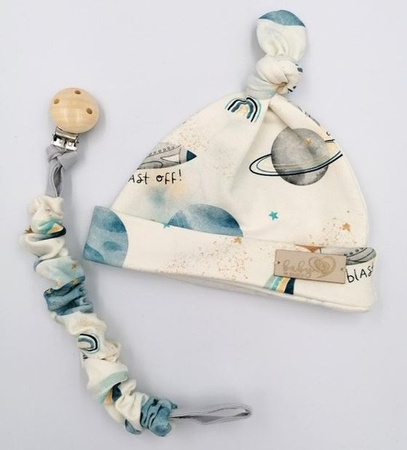 Baby in World Czapka Niemowlęca Smerfetka 3-6m Kosmos Ecru