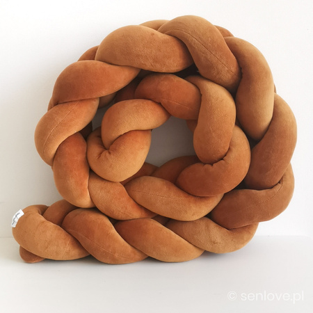 SenLove Ochraniacz do Łóżeczka Warkocz 120 cm Cynamon