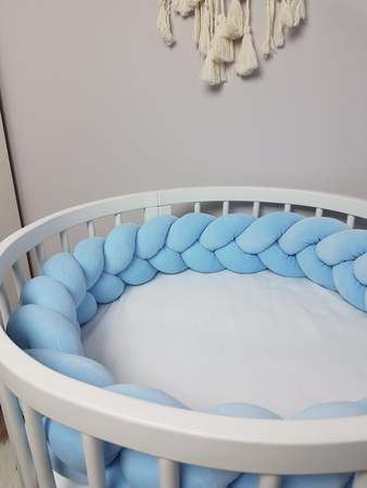 SenLove Ochraniacz do Łóżeczka Warkocz 120 cm Niebieski
