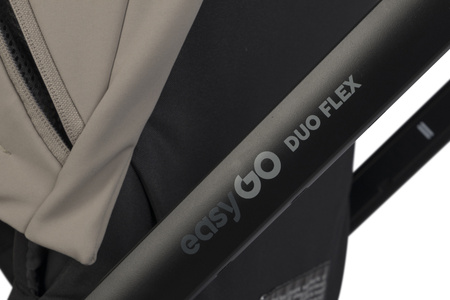 Easy Go Duoflex Wózek Głęboko-Spacerowy Bliźniaczy Rok po Roku Savana Beige 2 Siedziska 1 Gondola