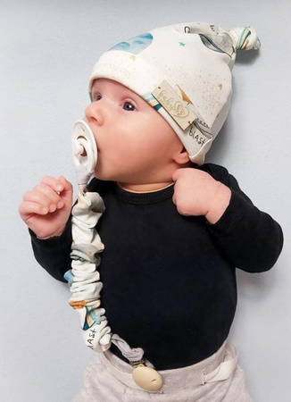 Baby in World Czapka Niemowlęca Smerfetka 3-6m Kosmos Ecru