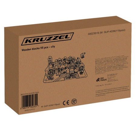 Klocki Drewniane 115 szt- Miasto