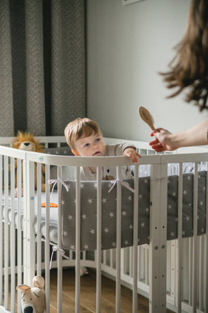 Waldin Łóżeczko Dziecięce 7w1 z Materacem Białe