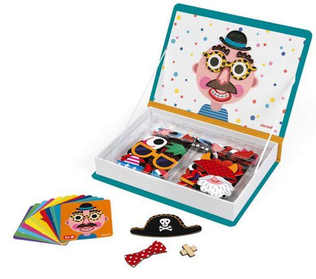 Janod Magnetibook Magnetyczna Układanka Śmieszne Buzie Chłopiec