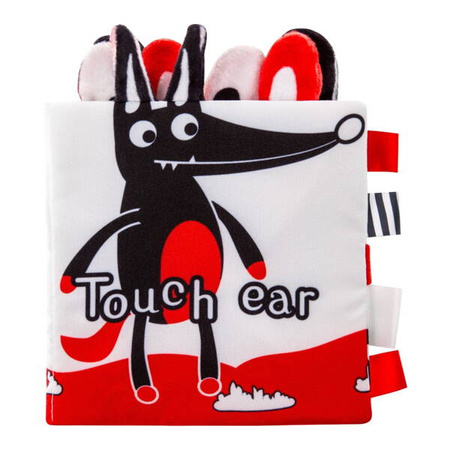 Bocioland Miękka Szeleszcząco-Grzechocząca Książeczka Kontrastowa Wilk