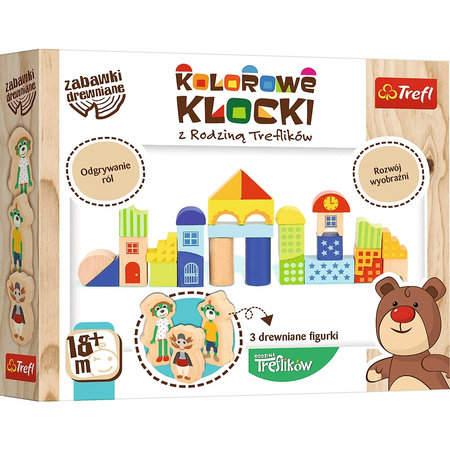 Trefl Kolorowe Klocki z Rodziną Treflików