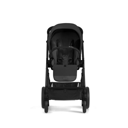 Cybex Balios S Lux Wózek Głęboko-Spacerowy Moon Black Rama Czarna + Cybex Aton B2 i-Size 0-13kg + Baza One Volcano Black