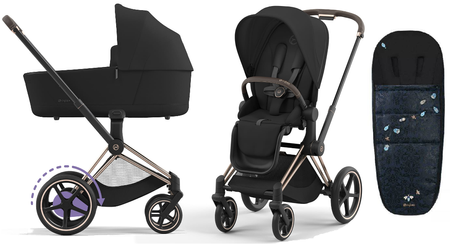Cybex e-Priam 3.0 Wózek Głęboko-Spacerowy Sepia Black + Cybex Śpiworek