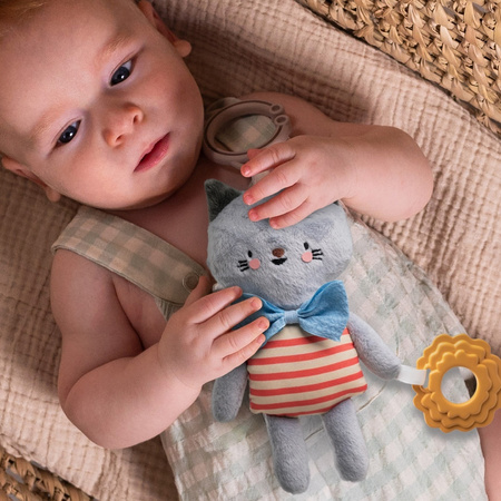 Taf Toys Przytulanka i Gryzak Clara – sensoryczny kotek dla niemowląt od 0 m+