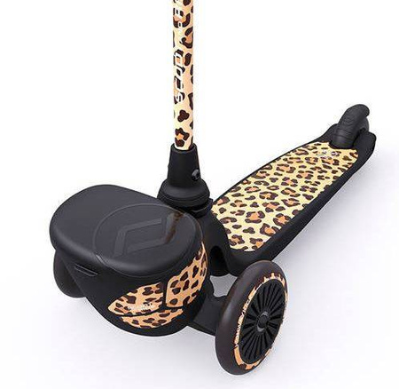 Scootandride Highwaykick 2 Lifestyle Hulajnoga Trójkołowa Balansowa z Zamykanym Schowkiem 2+ Leopard