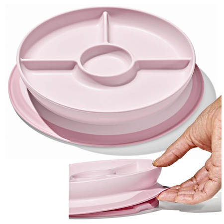 Oxo Talerzyk Trójdzielny Z Silikonową Przyssawką Dla Dzieci Antypoślizgowy Blossom